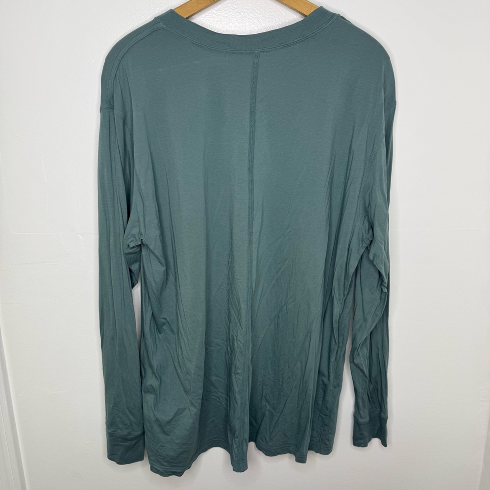 LULULEMON Tidewater Teal All Yours Cotton Long Sleeve Shirt - Picture 5 of 6